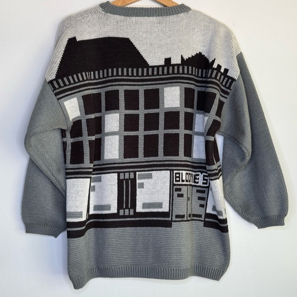 Vintage 80s Bloomingdale’s Next Generation Bloomies Storefront Pop Art Sweater M - Picture 7 of 11